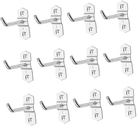 TOPBATHY 12 PièCes Crochets Pour Panneaux PerforéS En MéTal Argenté 5Cm - Organisateur IdéAl Pour Outils Accessoires Et DéCorations Dans Garage Cuisine Et Magasin