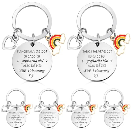 Otuuz 6 Set Dankeschön Geschenke für Kollegen Schlüsselanhänger mit Geschenkbox Manchmal Vergisst du Dass du Grossartig Abschiedsgeschenk Kleine Geschenke für Frauen Team Weihnachten
