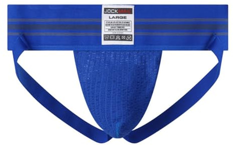 JOCKMAIL Herren-Sportunterhose, Sportunterwäsche, für Sport, Fitnessstudio, Fitness, Workout, breiter Gürtel, atmungsaktiv, Blau, Large