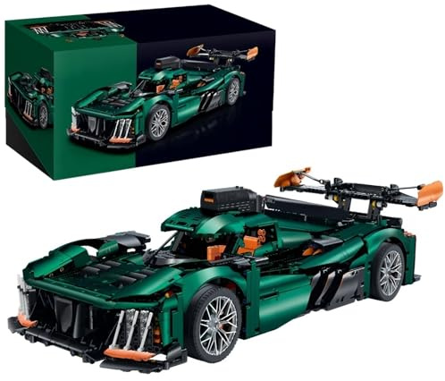 Technik Auto für Peugout 9x8, 3537-tlg, Mit Originalverpackung | 1:8 Groß Auto Modellbausatz, MOC Klemmbausteine Rennauto Modell Set, Automodell Sammlerstück Geschenk für Autofans