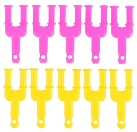 SUMKTO 10 Stück Acryl Modell Y Sling Shot Loom Gummiband Clips Kunststoff Schmuck Steck verbinder für Halsketten Armband Machen Bunte Verschluss, (Farbe zufällig)