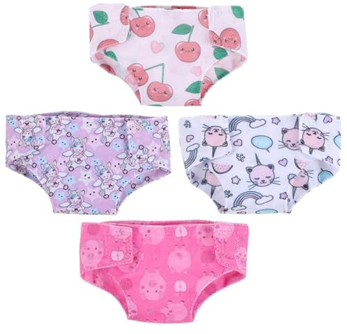 ifundom Pañales para Muñecas Ropa Interior Reutilizable para Muñeca Bebé 4 . Accesorios para Juego De Simulación Fácil De Vestir para Muñecas De Juguete