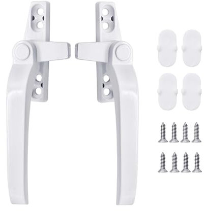 LIAMGUS Double Glazing Window Handle Kit - Replacement for Windows and Sliding Doors, Right/Left Hand (White)