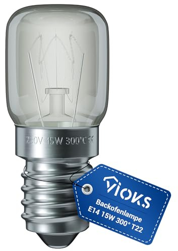 VIOKS Glühbirne E14 15W 230V 300°C 22mmØ 48mm für Herd Kühlschrank