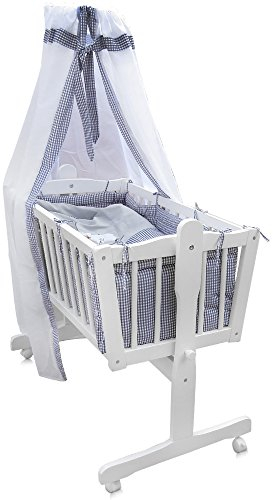 VitaliSpa Babybett, Weiß/Grau, 100 x 54 cm mit Rollen