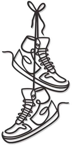 Zzbakress Large Sneaker Metal Wall Decor Black Creative Sports Room Decor