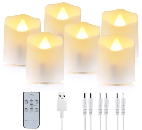 Enegg Led flackernde flammenlose Kerzen mit wiederaufladbaren Timer Fernbedienung elektrische Teelichter Lampe für Hochzeit Home dekorative Kerze