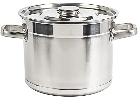 GUHPZA Olla de Acero Inoxidable 304 con Tapa, Olla de Acero Inoxidable, Olla para cocinar Cerveza casera, Fondo Compuesto, Color Plateado