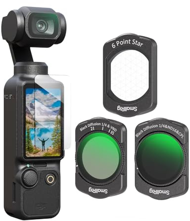 SMALLRIG Magnetic Filters Set for DJI Osmo Pocket 4/3, Includes 1/4 Black Diffusion & ND16 & CPL, 1/4 Black Diffusion & VND Filter, 6-point Star Filter, and Screen Protector - 5122