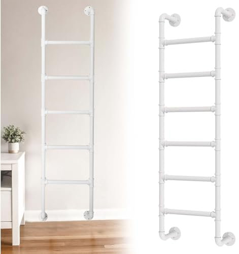 TYHAYJYK Heavy Duty Emergency Egress Ladder for Window Well, Height Entrance Climbing Ladders Wall Mounted Metal Step Ladder for Attic Loft Bunk Bed RV Roof Home Office, 330LBS Load(1.4m/4.