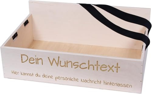 PartyMagix Bauchladen JGA aus Holz – Personalisiert mit Wunschtext & Gravur – Größe 40x26x10 cm – Tragebox für Junggesellenabschied, Party, Promotion Lasergraviert