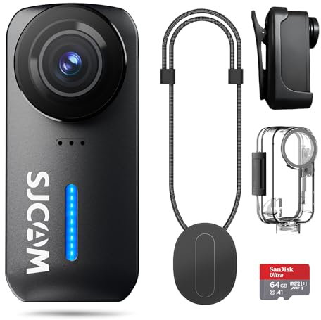 SJCAM C110 Magnetic Mini Body Camera,4K 200min | 64GB Card Bodycam with Audio & Video Recording, EIS Stabilisation,8x Zoom,30M Waterproof Pocket Action Cam WIFI Vlogging Camera,f/2.0 POV Cam,Black