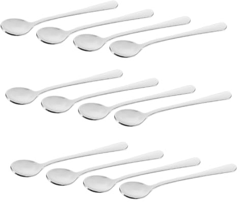 CHICAMPERA 12pcs Stainless Steel Mini Spoons Spoons for Tea Seasoning Dessert Honey Serving