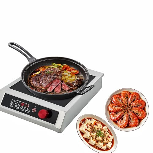 HUOMMGS Induktionskochfeld 1 Platte Induktionskochplatte 3500W Kochfeld Induktion mit 10 Leistung und Temperaturstufen 35 x 43cm Induktionsplatte mit 10h Timer Induktionskochfeld für Restaurant