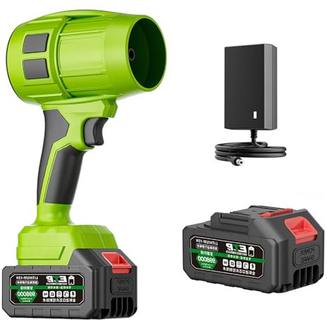 Elektrisk lövblåsare, justerbar sladdlös blåsare, ultralätt kraftfull turbofläkt, extremt kraftfull och lätt bildammrengöring för uteplats gräsmatta rengöring, blåser snölöv 1 battery
