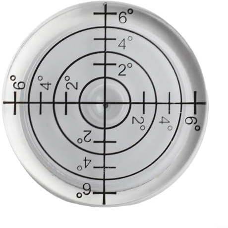 Nivel de burbuja redondo acrílico de 32 mm x 7 mm, tamaño para nivelador Bullseye compatibilidad con barcos, para caravanas, aplicaciones de azulejos y montaje de engranajes (blanco)