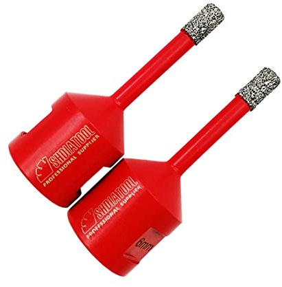 SHDIATOOL Dry Diamond Drill Core Bit Diameter 2pcs 6mm Vacuum Brazed Drilling Porcelain Tile Granite Marble
