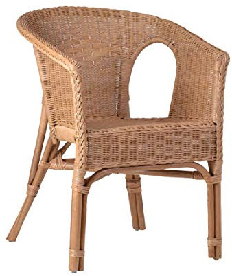 MiaMöbel Armlehnstuhl Rattan 57x75x56 cm Landhausstil Rattan Honig