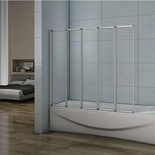 Xinyang 1200x1400mm Folding Bath Screen Shower Screen for Baths Over Glass Door Panel 5 Fold