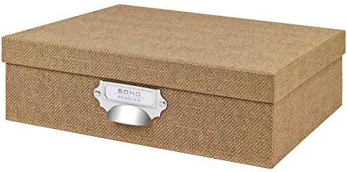 Rössler 1343452600 – S.O.H.O. Förvaringsbox med handtag och skrivbar införingsskylt, Special Line, Hazelnut, 1 styck
