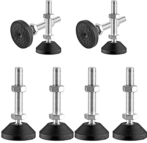 Uni-Fine 8 PCS Niveladores de Muebles M8, Pie Nivelador para Mueble Roscadas Regulables Fácilmente Ajustable En Altura Y Ángulo Pies Niveladores Base Apto para Todo Tipo de Pies de Muebles