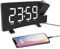 ThreeH Digitaler Projektionswecker UKW-Radiouhr mit USB-Ladegerät 2 Weckereinstellung 5'' großes Display Schlummerfunktion Weiß