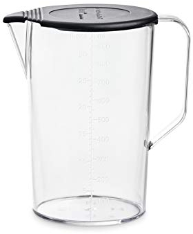 bamix Accesorio jarra, vaso dosificador 1l, resistente al calor, plástico, sin BPA, tapa incluida, asa, medidor, transparente, apto para lavavajillas