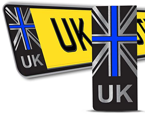 Biomar Labs 2 x Aufkleber Nummernschild Kennzeichen Großbritannien UK United Kingdom Brexit Auto Motorrad JDM Tuning QV 7