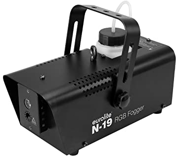 EUROLITE N-19 LED Hybrid RGB Nebelmaschine | Kompakte Nebelmaschine mit 600 Watt Leistung, LED-Beleuchtung, Kabelfernbedienung