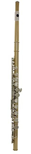 Querflöte 16 Geschlossene Löcher C Key Goldene Silberne Flöte Mit Kastenhandschuhen Holzwind-Musikinstrument
