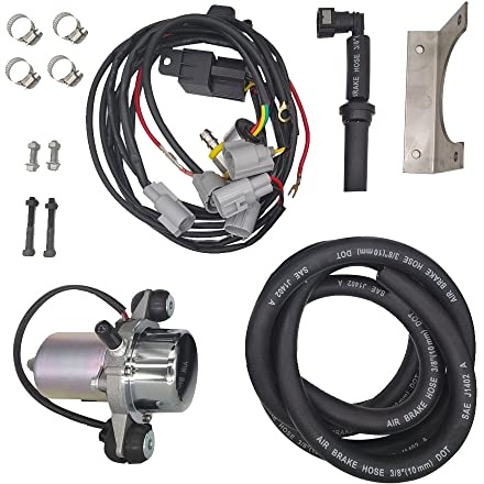 12V Brake Booster Vacuum Pump kit - Plug and Play w/installation kit,Quiet high-performance 18'' to 25'' electric vacuum pump for brake booster
