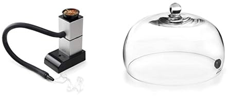 Lacor - 69221 - Magic Food Smoker, Smoking Gun, Kochen Raucher, Enthält Ersatzfilter und Olive Serrén Tasche, Ideal zum Rauchen und Aroma Lebensmittel, bunt & 61816 Magic Food Smoker Bell, Glas