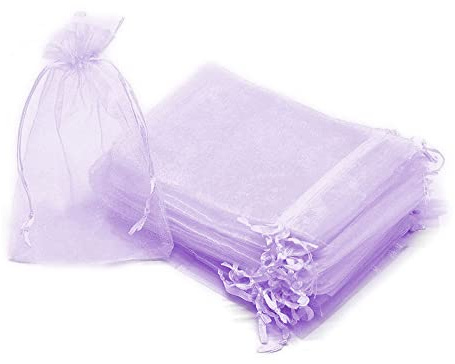 100 stycken organzapåsar, presentpåsar påse, 10 x 15 cm bröllopsväskor, organza-påsar, smyckespåsar, godispåsar, presentpåsar för bröllop, jul, lila