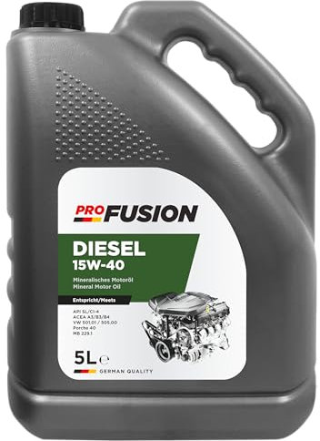 ProFusion DIESEL 15W-40 Aceite Mineral Multigrado para Motores Diésel de Alto Rendimiento con o sin Turbo 5L