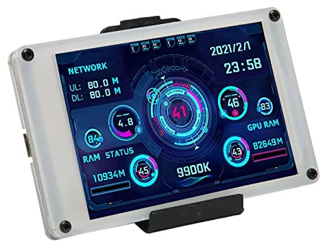 ASHATA 3,5 Zoll IPS USB Bildschirm, PC Temperaturanzeige, PC CPU GPU HDD Daten Dual USB PC Sensor Panel Display Unterbildschirm für RasPi für Linux