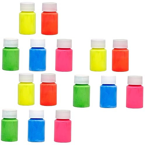 NUOBESTY Schnurwickler Zeichenpigment 15 STK Nachtleuchtende Pigmente Nachtleuchtende Farbpigmente scheinen Leuchtende Farbe Fluoreszierende Farbe