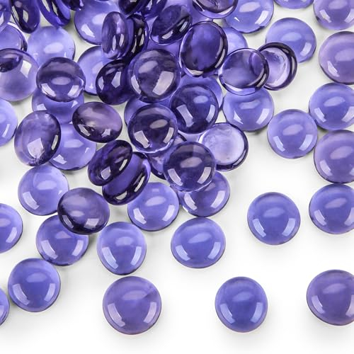 HAKACC 450 g di pepite di vetro viola, pietre decorative per bambini, pietre a mosaico per fai da te, 1,7-1,9 cm
