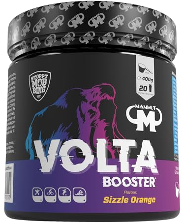 Mammut Nutrition Volta Pre Workout Booster – 400g Sizzle Orange – Mit L-Citrullin, L-Arginin & Beta-Alanin – ohne Koffein – mit Glutapep® & Cognivia® – Optimiert für dein Training
