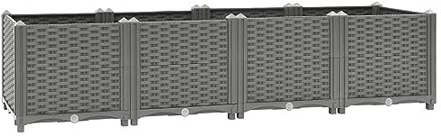 Homgoday Hochbeet 160x40x38cm PP Garten Pflanzkasten Blumenkasten für Gemüse Pflanzen Furits Outdoor Topf Terrasse Balkon Pflanzkasten Garten Gemüse Blumentopf