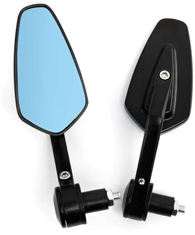 Kettennieter Motorrad 7/8 22 Mm Seitenrückspiegel Custom Smoke Blue Lens Motorrad Lenkerendenspiegel Für Ducati Für Suzuki Für Kawasaki Moped Zubehör Spiegel Motorrad