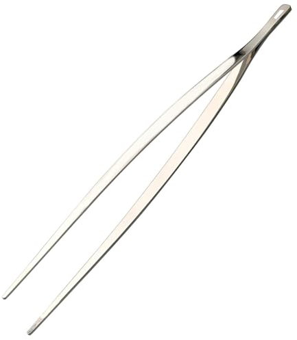 Pinza da Cucina in Acciaio Inox 31,5 cm MADE IN ITALY Pinza Professionale per Chef per Impiattare, Barbecue, Hamburger, Pasta, Bistecche, Cottura al Forno Utensile da Cucina Facile da Pulire e Usare