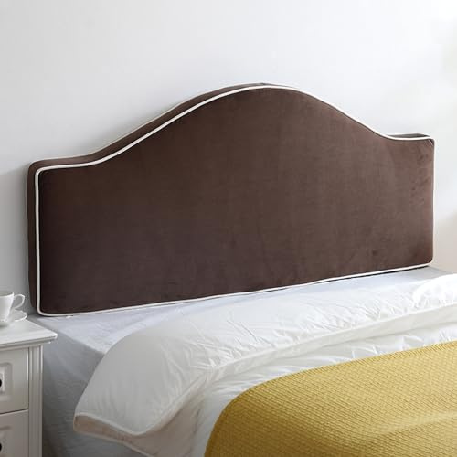 Almohada curvada para cabecera de lectura montada en la pared, cojín de apoyo tapizado para niños, literas, color marrón, 65 pulgadas con correas