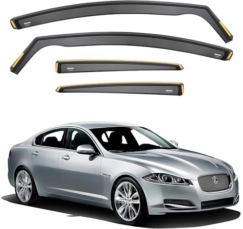 ISPEED Wind Deflectors for JAGUAR XF MK1 2007-2015 4 Door Saloon 4pc Set - Keep Your Car Ventilated In Rain - Reduce Wind Turbulence - Tinted In-Channel Type