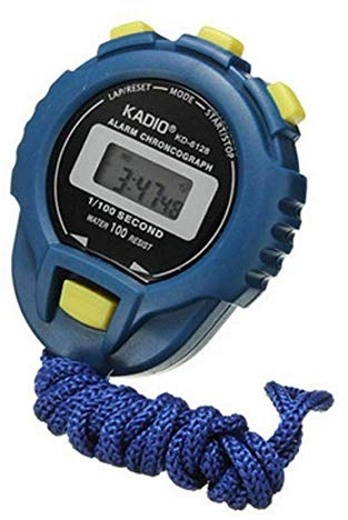 Multifunktionaler Elektronischer Digitaler Sport-Stoppuhr-Timer, Großes Display mit Datum und Uhrzeit für Sport, Fitness, Schwimmen, Laufen, Geeignet für Schiedsrichter (Blau)