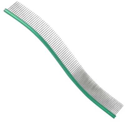 Peigne en métal pour chien - Peigne incurvé pour épilation pour animaux de compagnie - Peigne à dents en métal pour chiens et chats - Peigne de toilettage en métal pour chiens et chats