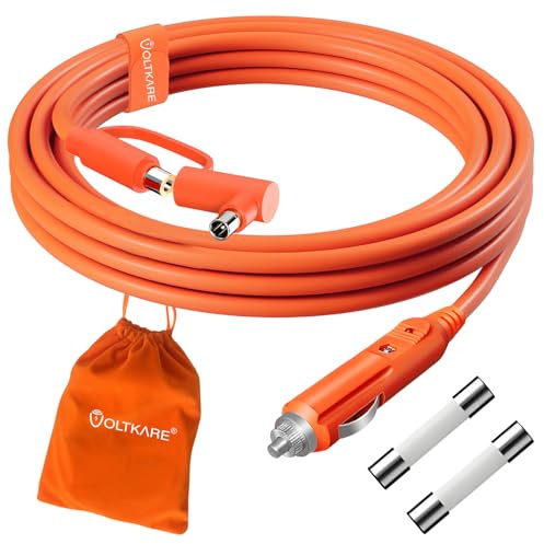VOLTKARE Auto-Ladekabel 2,5m | 14AWG (15A) 12V/24V für Jackery,BLUETTI, Goal Zero Yeti, Anker Powerstationen