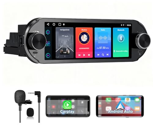 Hexinex Android 14 Autoradio 1 DIN con schermo Bluetooth FM RDS GPS Online Navigazione Comandi al volante (2+64GB)
