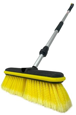 TAMS® waschbürste Teleskop-Autowaschbürste mit Wasserdurchlauf & Schnellanschluss 100cm-160cm