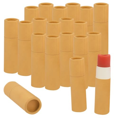 WANDGU Leer Lippenstift Lippenstifthülsen aus Pappe: 20 Stück Nachfüllbar Leer Lippenstifthülsen, Hülsen DIY Lippen Balm Tubes Container Hausgemachte Lippenbalsams
