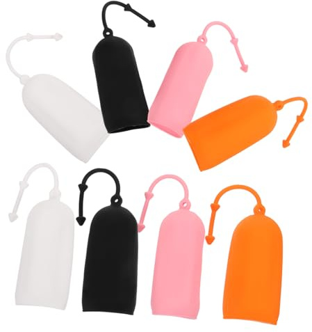Ipetboom Set 8 Pezzi Copribottiglie Elastiche in Silicone Trasparente per Bottiglie da Viaggio Protezione Antiperdita per Flaconi Lozione e Trucco per Uso in Viaggio